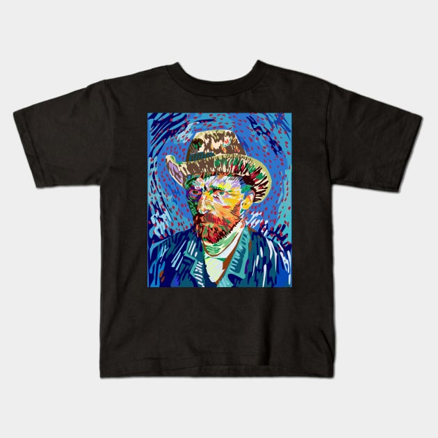 Vincent Van Gogh Funny Graphic Kids T-Shirt by albaley